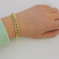 Real 10k Yellow Gold Bracelet 6mm-13mm Miami Cuban Link 9" Inch Mens 10kt ,Chain