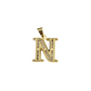 10k Gold Cuban Curb Chain Necklace N Initial Alphabet Pendant Charm 3mm Necklace