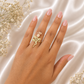 10k Gold Rose Flower Ring Two Tone Pink Yellow Gold Floral Open Ring Ladies