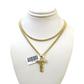 Real Gold 10k Chain Miami Cuban Link Necklace 2.5mm T Initial Charm Pendant SET