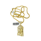 Real 10k Gold Franco Chain Christ Head Charm Pendant Necklace SET 2.5mm 18"-26"