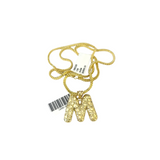 Real 10k Gold Franco Chain 2.5mm 16"-26" M Initial Charm Pendant Necklace SET