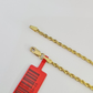 Real 18k Rope Chain Necklace 22 Inches 2mm Yellow Gold Men Women 18KT SOLID
