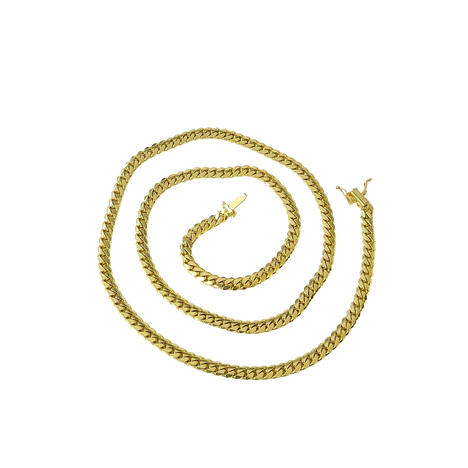 10K SOLID Gold Miami Cuban Link Chain 5mm 24" Inch Men Women Real Necklace