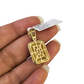 Real 10k Yellow Gold Pillow Diamond Charm Pendant 1'' inch Genuine 10kt