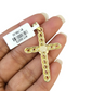 Real 10k Charm Pendant Christ Cross Rose Yellow Gold 10KT