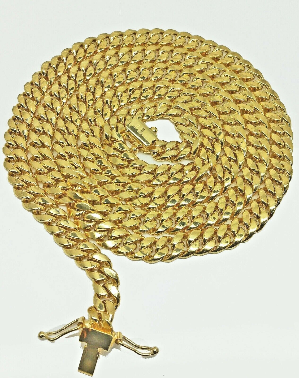 Real 14k Gold Necklace Miami Cuban Link chain 7mm 18"- 30" 14k Real 14kt For Men