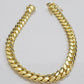 Solid 10k Gold Bracelet 8mm Miami Cuban Link 9" Inch Box Clasp SOLID LINKS, Mens