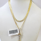 10k Gold Chain Necklace Cuban Curb I Diamond Initial Pendant Set 3mm 20"-30"