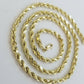 SOLID 10k Yellow Gold Rope Chain Necklace Diamond Cut 4mm 18" Choker Men's Women