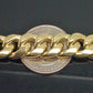 REAL 10k Gold Cuban Link Chain 28 Inch 9.5 mm Mens Necklace Box Lock  , Rope