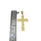 10k Real Gold Cuban Curb Chain Nugget Christ Cross Pendant SET 8mm Necklace Men