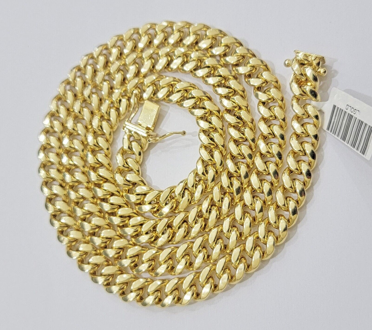 Mens 10k Yellow Gold Chain Neckalce Miami cuban Link 8mm 18" - 30 Inch REAL 10KT