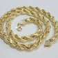 10K Yellow Gold Thick Rope Chain 22" 8mm Real 10k Necklace