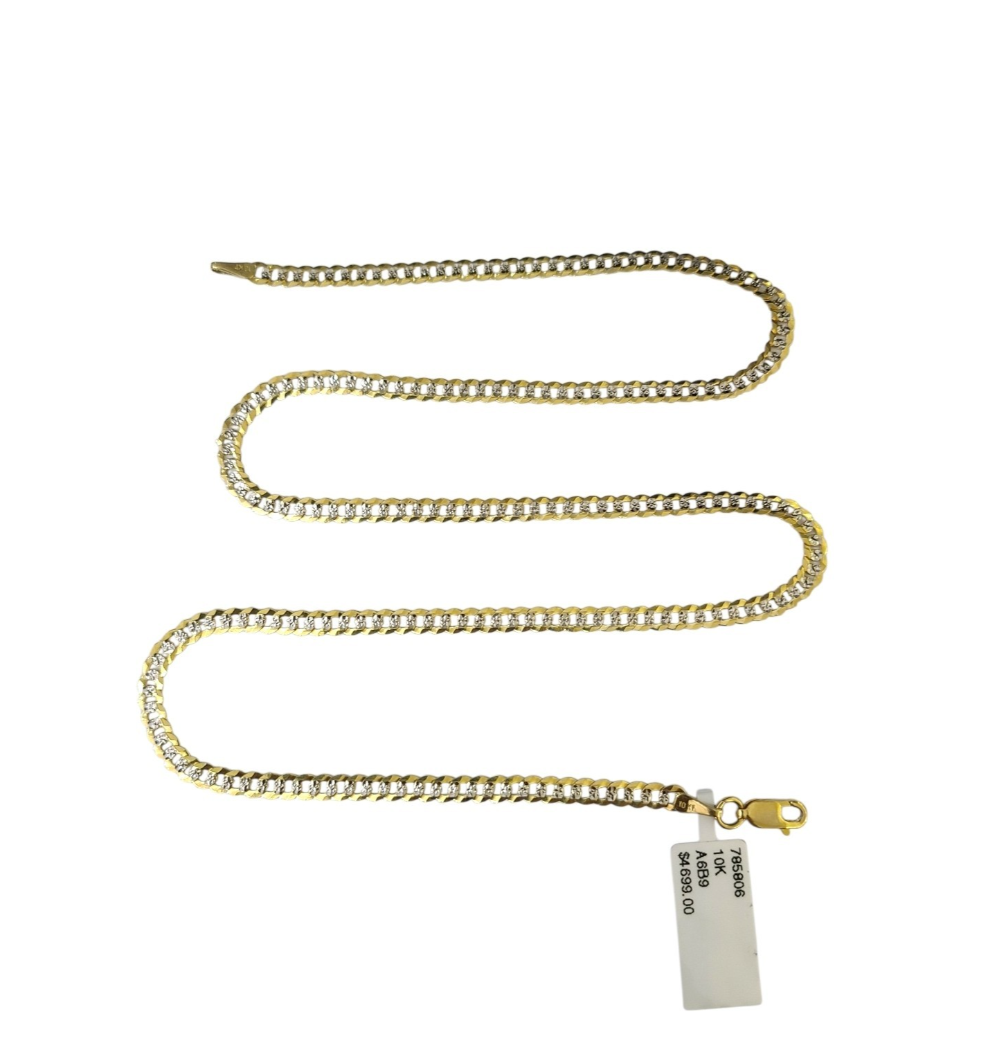 10K Yellow Gold Cuban Curb Chain Necklace 4mm 20 Inch REAL 10kt Diamond Cuts