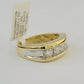 Real 14k 1CT Diamond Ring Men's Band channel-set round diamond Two-Tone Gold