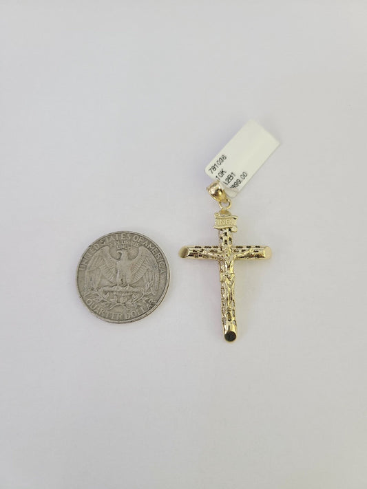 10k INRI Jesus Cross Charm Pendant REAL 10Kt Religious Yellow Gold Genuine