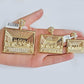 Real 10k Gold Pendant Charm Last Supper Square Jesus 10kt Yellow Gold With Stone