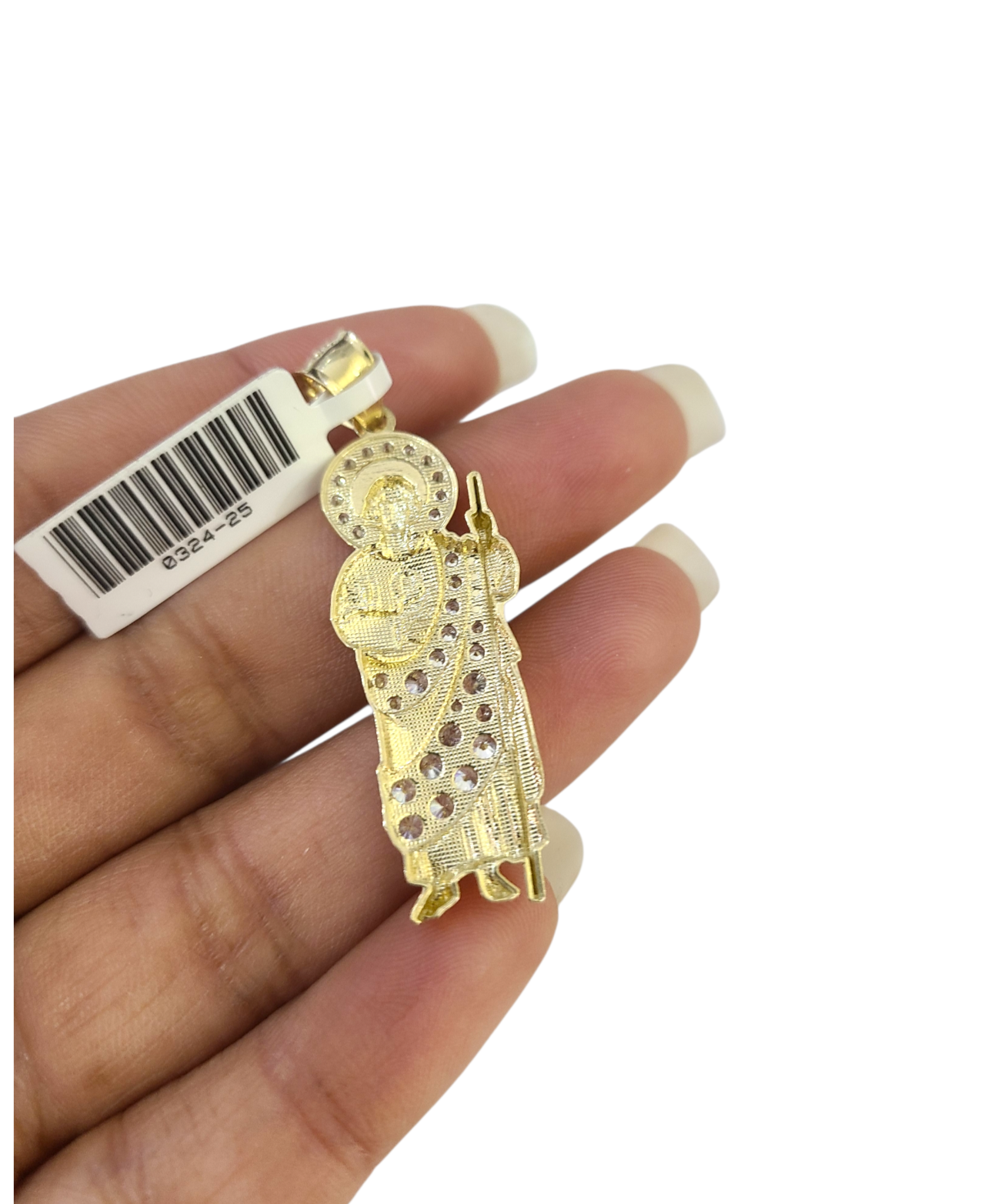 Real 10k Gold Franco Chain Saint Jude Charm Pendant Necklace SET 2.5mm 18"-26"