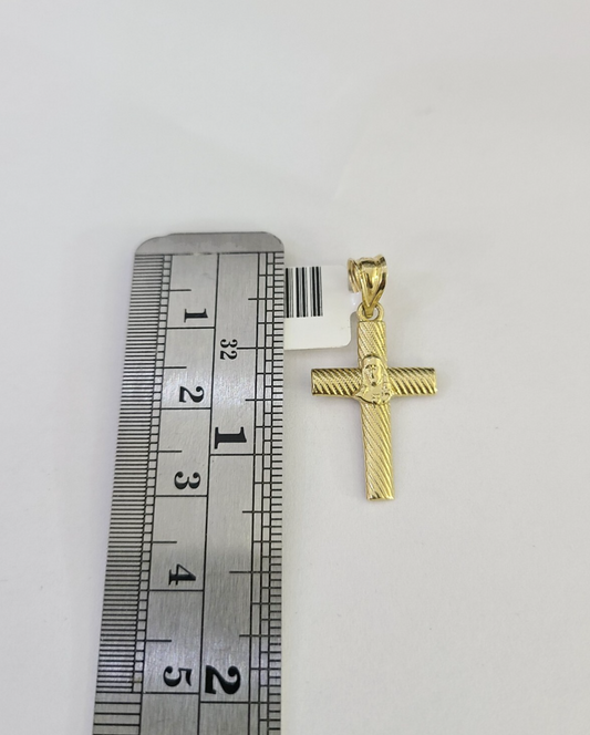 10k Jesus Cross Charm Pendant REAL 10Kt Yellow Gold Genuine