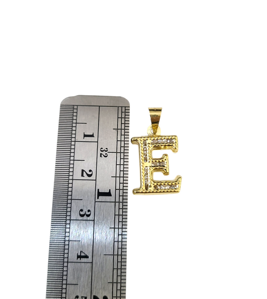 10k 2.5mm Rope Chain E Initial Alphabet Pendant 16"-28" Gold Set Charm Necklace