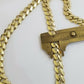 10k Yellow Gold Royal Miami Cuban Chain Bracelet 9" Set 10mm Monaco Necklace 24"