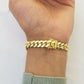 14K SOLID Gold Bracelet Miami Cuban Link Box Lock 9inch , yellow gold men women