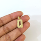10K Yellow Gold Q Initial Charm Pendant Alphabet Real 10kt Men Women