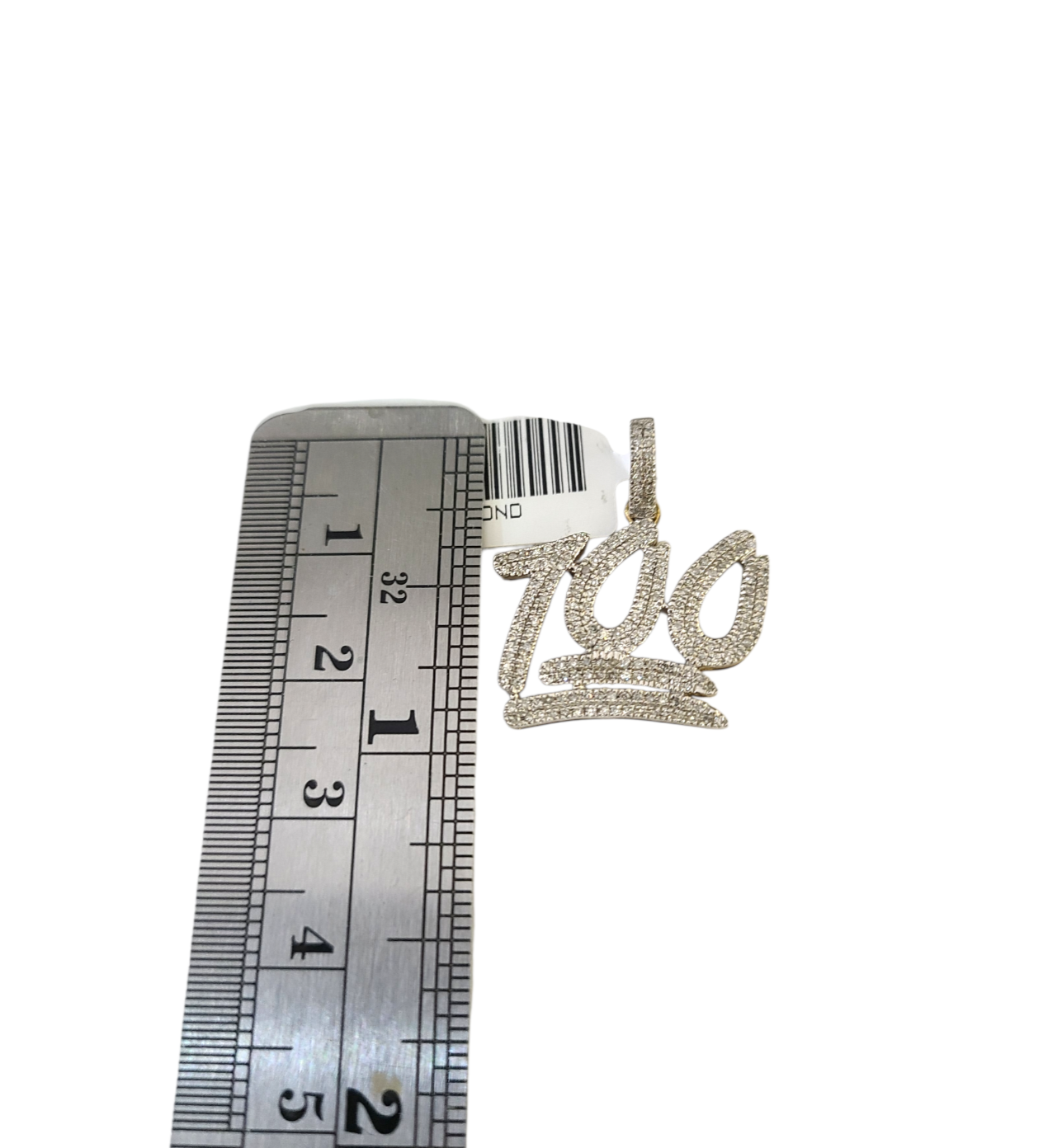 Real 10k Yellow Gold 100 Diamond Charm Pendant 1'' inch Genuine 10kt