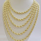 Real 14k Gold Rope chain 18 Inch 5mm Diamond Cuts 14kt Yellow Gold Men Women