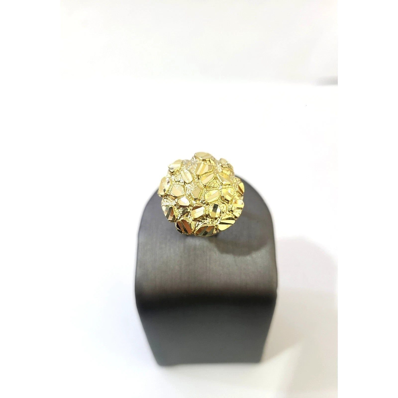 10K Gold Womens Nugget Cluster Ring Round Design Bold Statement Ladies Ring