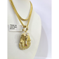 Real 10k Gold Franco Chain Pharaoh Head Charm 2.5mm 18"-26" Pendant Necklace SET