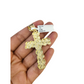 Real 10k Rope Chain Nugget Cross Necklace Pendant Set 7mm 20"-28" Gold Men