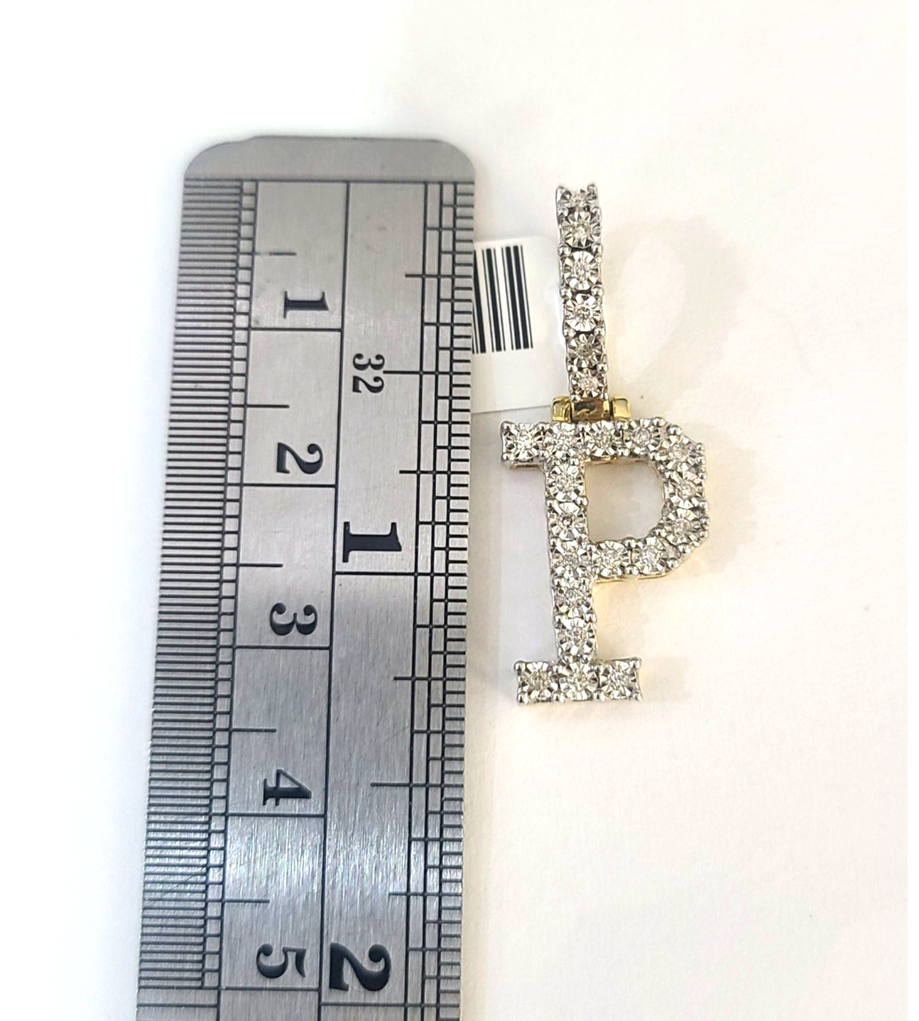 10k Gold Chain Necklace Cuban Curb P Diamond Initial Pendant Set 3mm 20"-30"