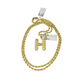 Real 10k Rope Chain 3mm 18"-28" Necklace Nugget H Initial Charm Set Pendant Gold