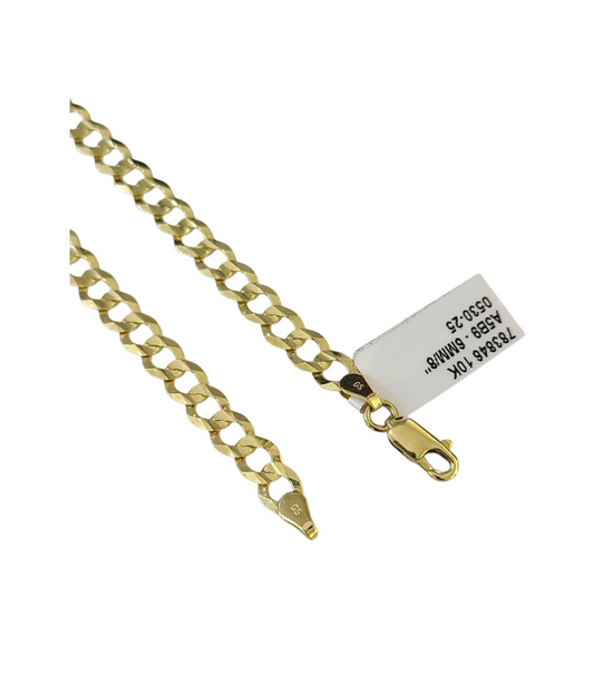 Real 10k Cuban Curb Bracelet Yellow Gold Solid 8 Inch 6mm 10kt Bracelet