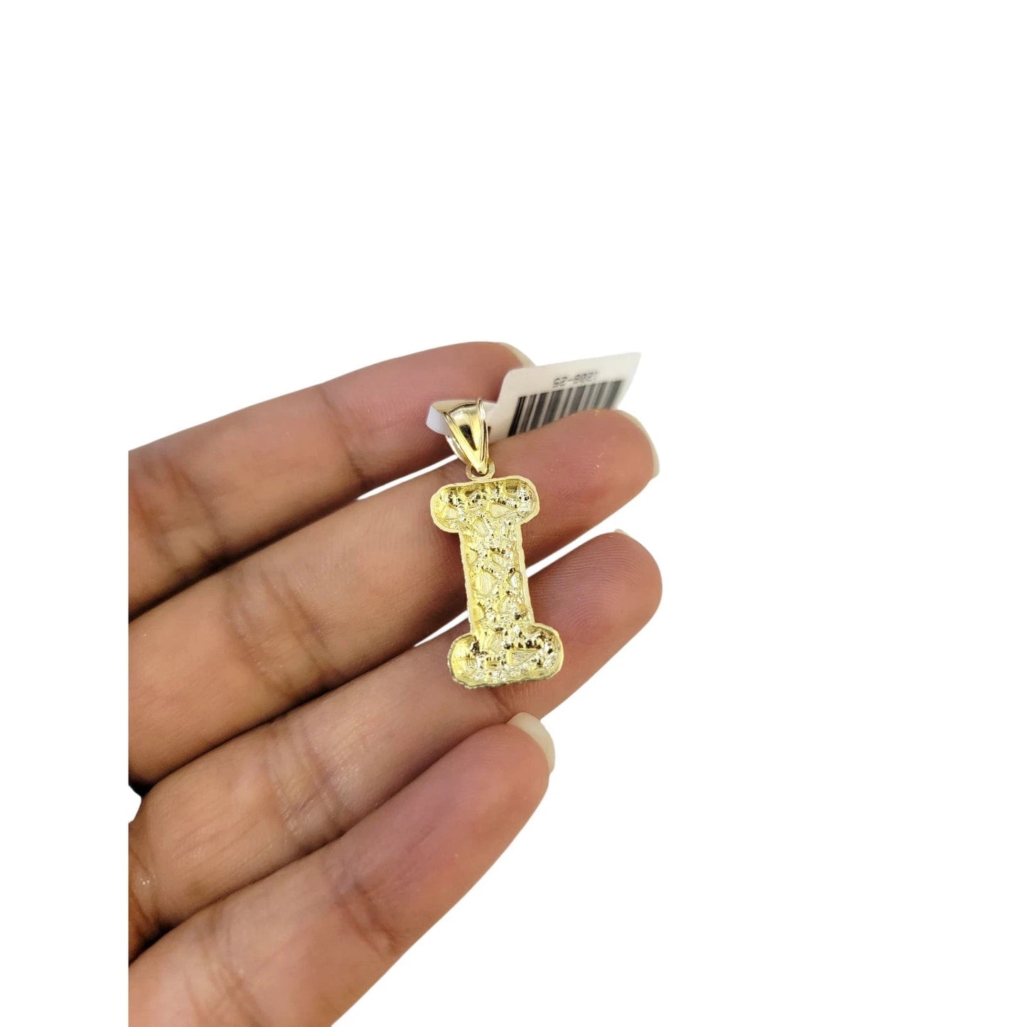 Real 10k Rope Chain Necklace Nugget I Initial Charm Set 3mm 18"-28" Pendant Gold
