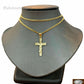 10k Gold Jesus Cross Charm, Pendant with Miami Cuban Chain in 22 24 26 28 Inch
