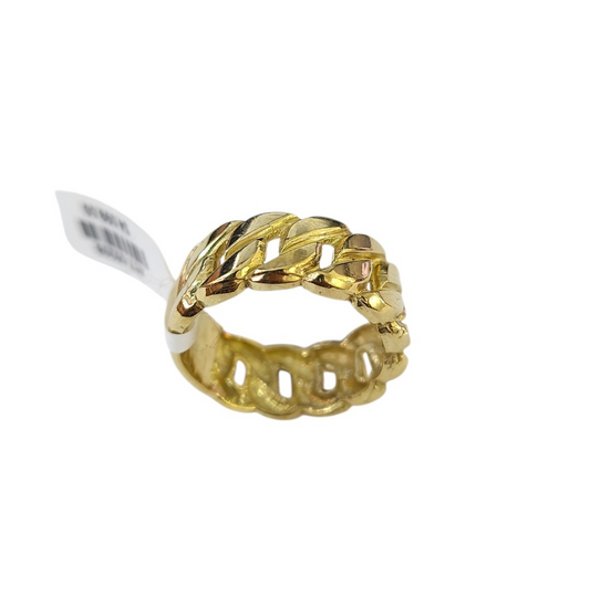 Real 10k Men Cuban Link Style Ring Yellow Gold 10Kt Genuine