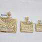 Real 10k Gold Pendant Charm Last Supper Square Jesus 10kt Yellow Gold With Stone