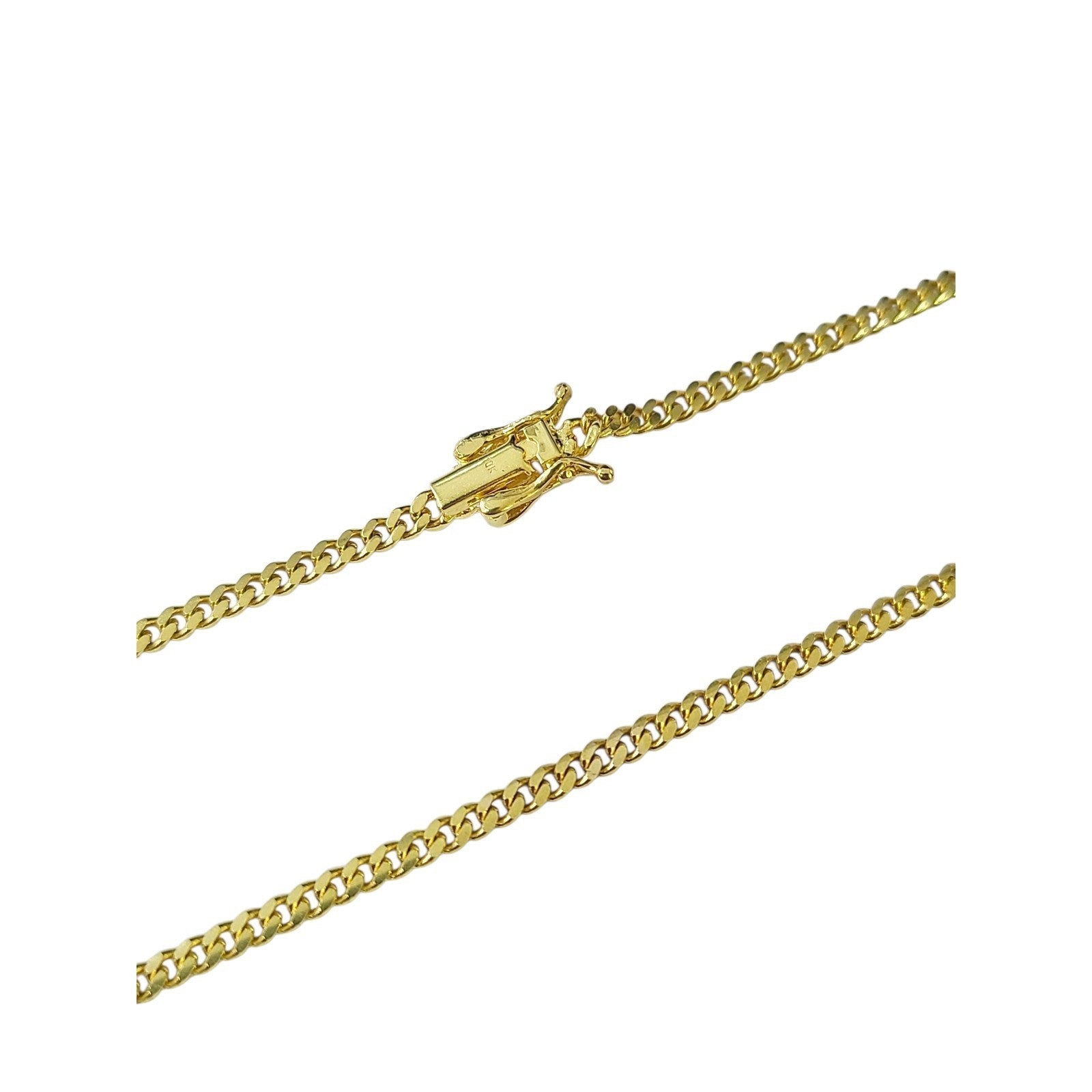 10k Solid Gold Miami Cuban Link Chain 2mm Necklace 18 20 22 24 Inches Men Women