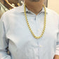 10K Yellow Gold Men Necklace Byzantine Chain 28" Inch 10MM