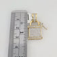 10k Yellow Gold Diamond Lock Key Charm Real 10Kt Pendant Natural Genuine