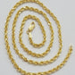 Real 18kt Yellow Gold Rope chain necklace 3mm 18-26 Inches Men women SOLID 18k