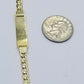 10k Gold Baby ID Bracelet 6" Inch Cuban Curb Link Rope Real