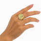 10K Gold Womens Nugget Cluster Ring Round Design Bold Statement Ladies Ring