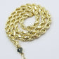 Real Gold 10k Rope Necklace Men' Chain 8mm 18"-30" Inch Yellow Gold Diamond Cuts