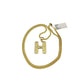 10k Gold Franco Chain H Nugget Initial Charm Pendant Necklace SET 2.5mm 16"-26"
