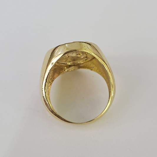 10k Jesus Head Ring Yellow Gold Men Real Genuine