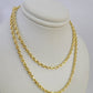 Real 18k Rope Chain Necklace 22 Inches 3mm Yellow Gold Men Women 18KT SOLID